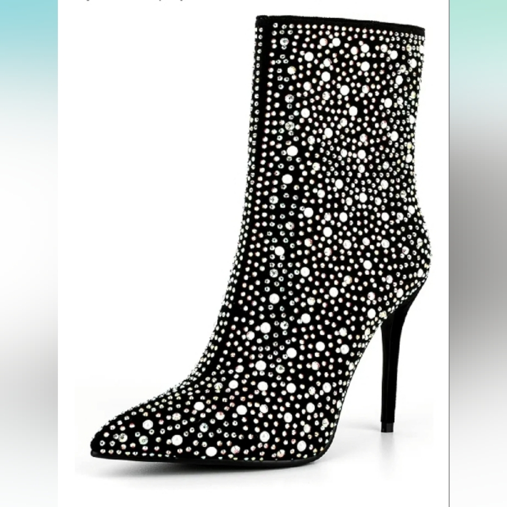 Aurora Crystal, Pointy Toe Stiletto Heeled Boots NWT size 6 - Picture 10 of 13